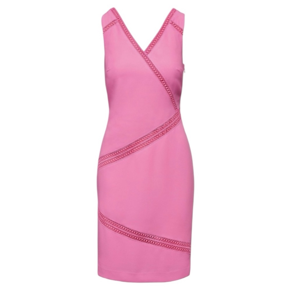 Banana Republic Pink Ruched Wrap Midi Dress - Picture 3 of 3